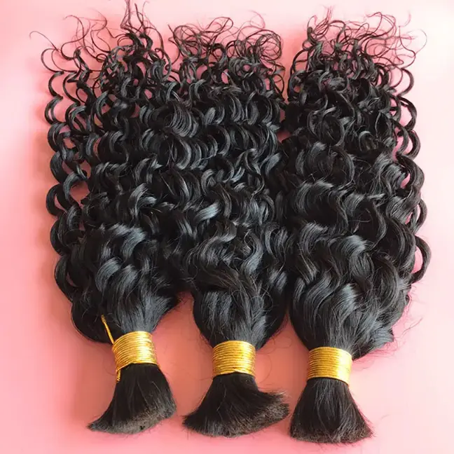 Curly Human Hair Bulk For Braiding