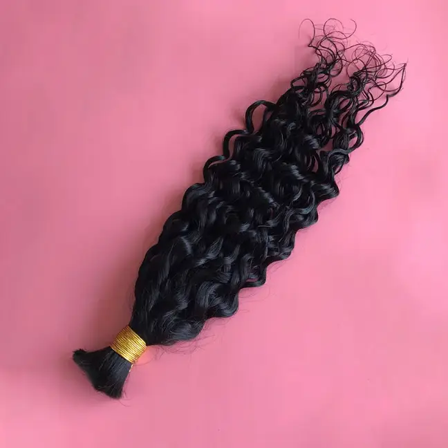 Curly Human Bulk Hair For Braiding