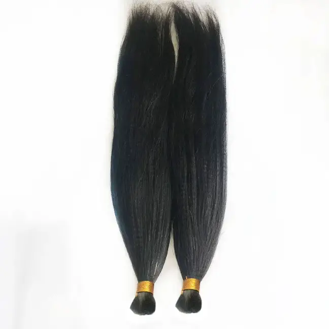 Yaki Straight Human Hair Bulk For Braiding