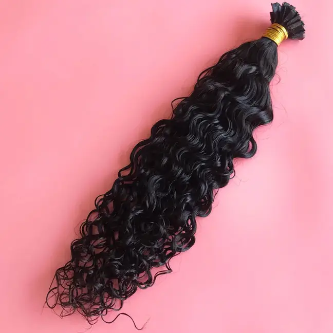 Curly Flat Tip In Human Hair Extensions