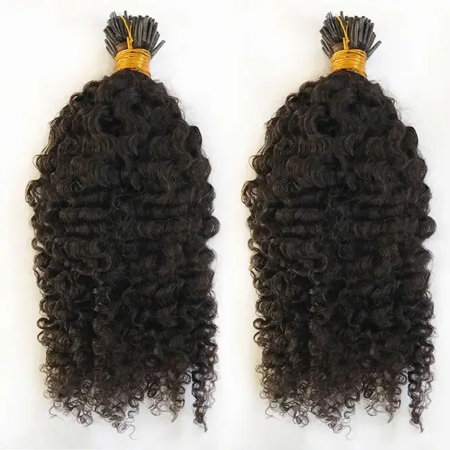 Curly I Nail Tip In Hair Extensions Natural Color