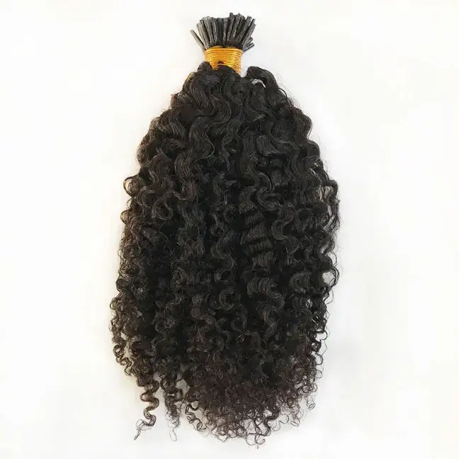 Curly Remy Human Hair I Tip in Hair Extensions