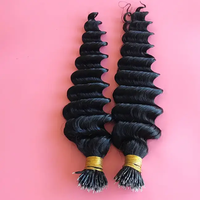 Deep Wave Human Hair Extensions Nano Ring