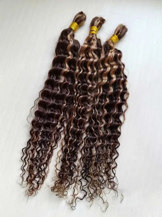 Human Hair Bulk Extension No Weft Deep Curly