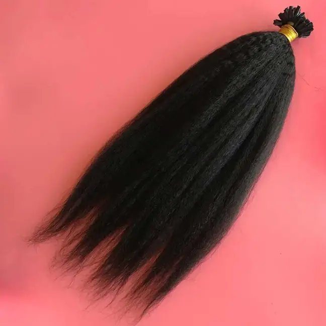 Kinky Straight U Nail Tip In Hair Extensions