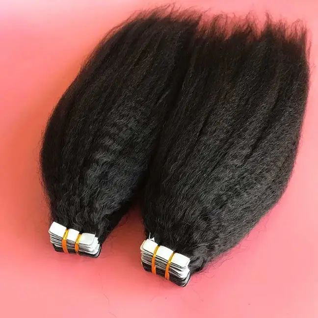 Kinky Straight Tape Hair Extensions For Black Women