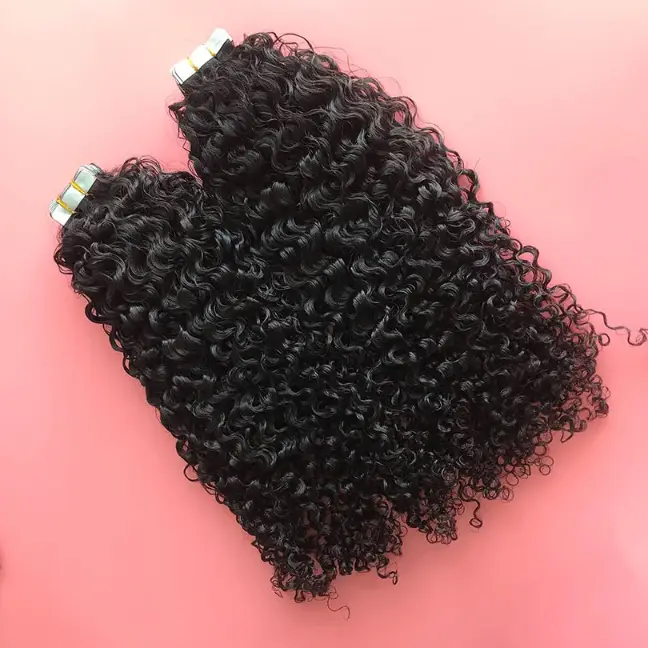 Curly Tape In Hair Extensions Natural Color