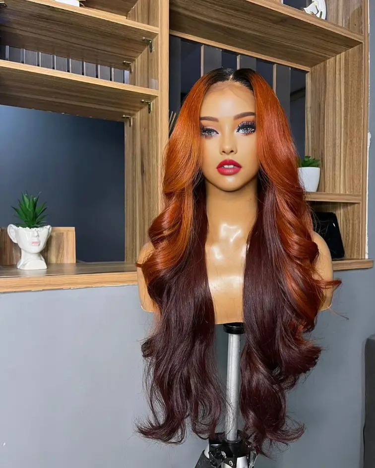 Ginger Highlight Body Wave Lace Front Human Hair