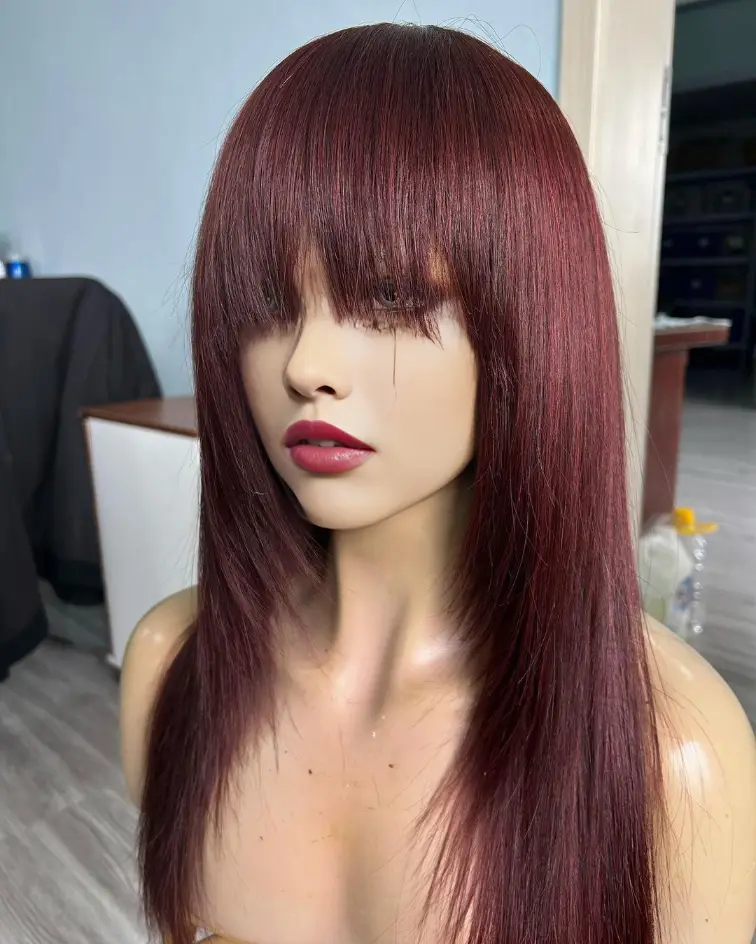 Reddish Brown Lace Front Human Hair Wigs