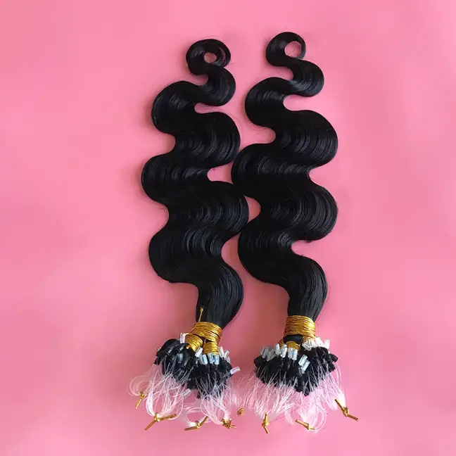 Hair Micro Rings Beads Loop Hair Extensions Body Wave