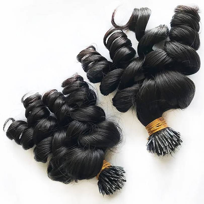 Nano Ring Hair Extensions Natural Black