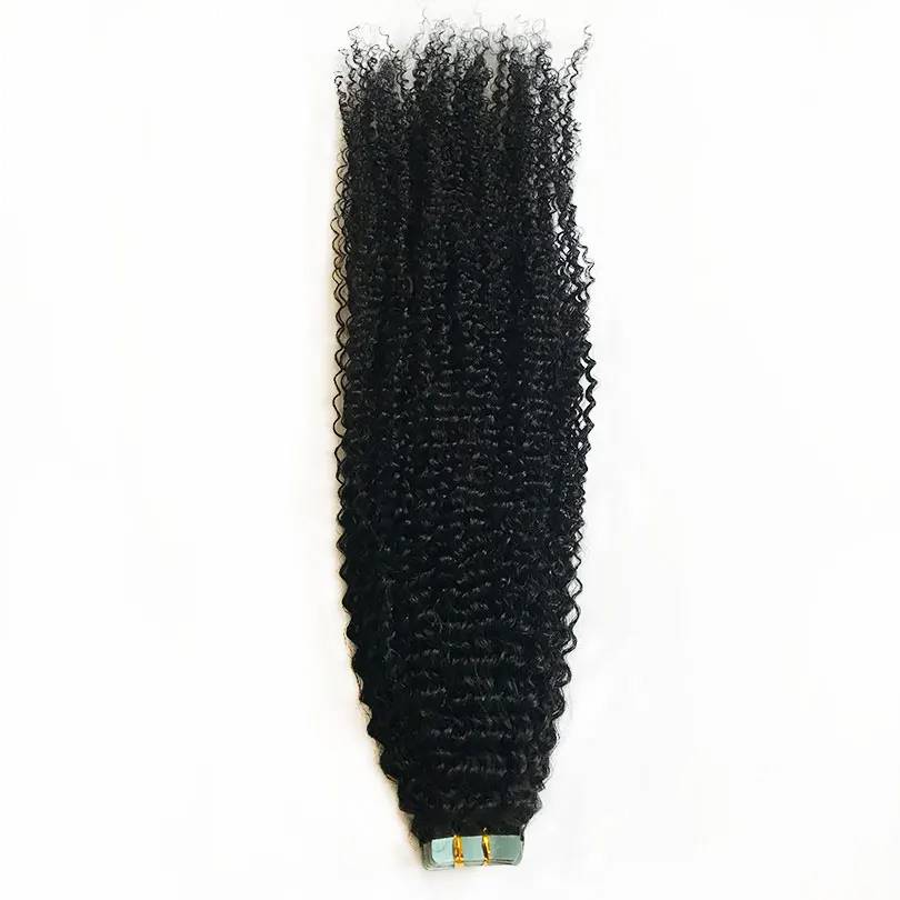 Curly Tape Hair Extensions Hair Skin Wefts