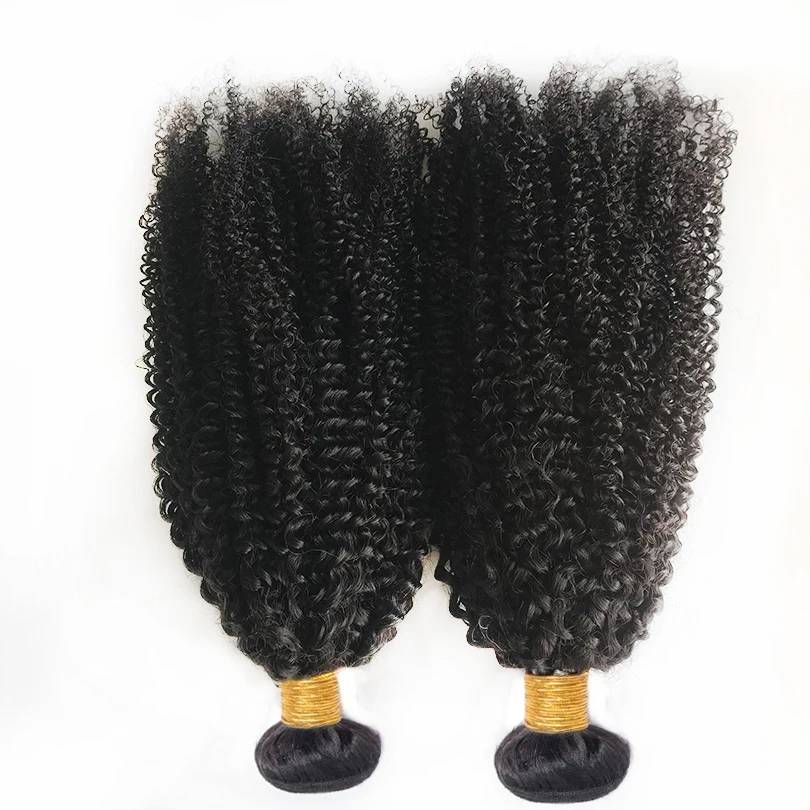 Curly Remy Human Hair Bundles Weft For Women Natural Color