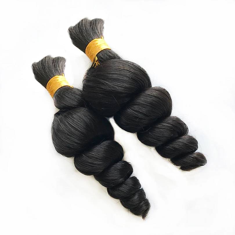 Hair Bulks Extensions Bundle For Braiding Natural Color