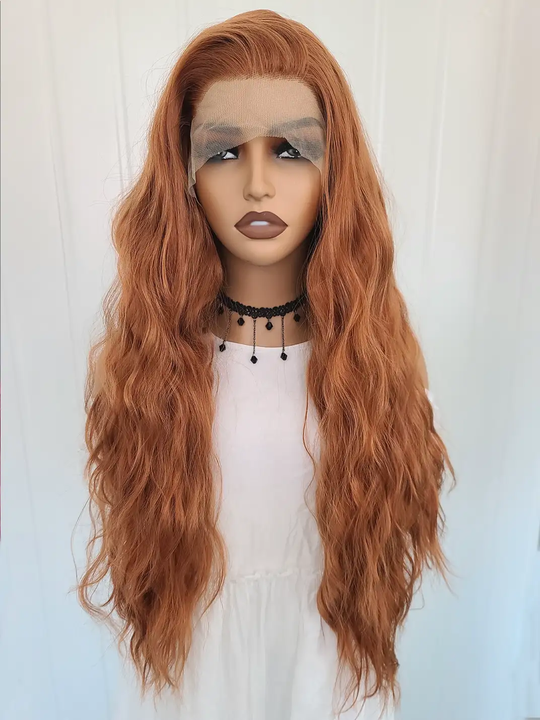 Orange Synthetic Hair Wig Heat Resistant Lace Front Wigs