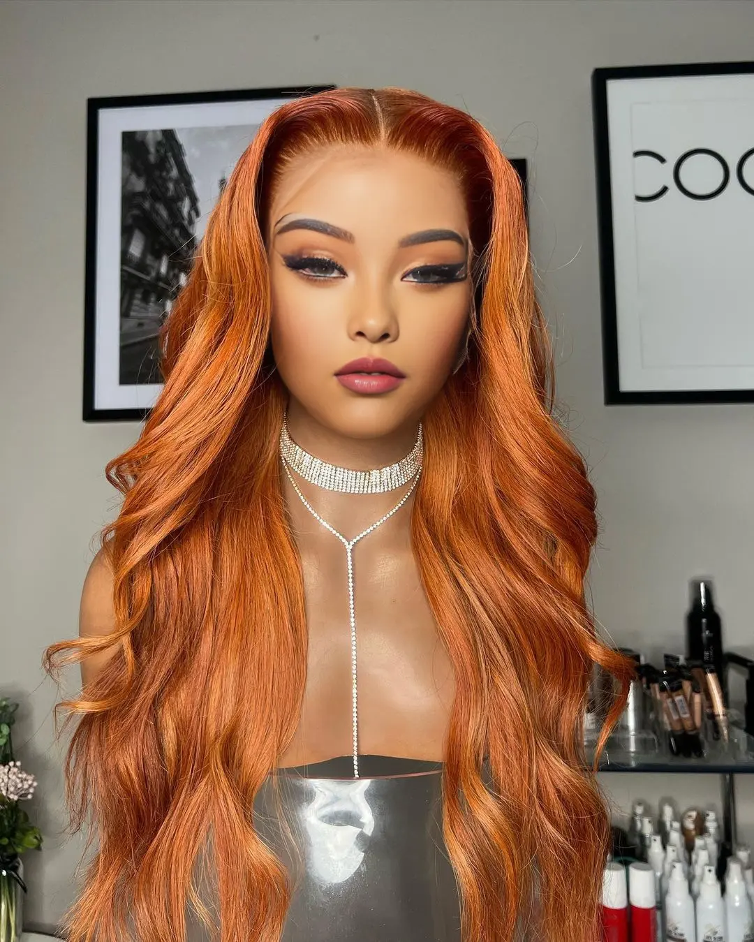 Orange Body Wave Lace Front Wigs